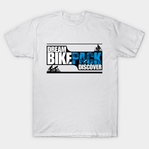 Dream Bikepack Discover Blue on Light Color T-Shirt by G-Design